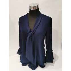 BLUSA ANCHA AZUL MARINO CON...