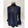 BLUSA ANCHA AZUL MARINO CON LAZO