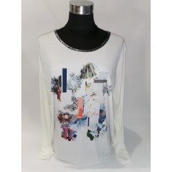 CAMISETA CUELLO PLATEADO